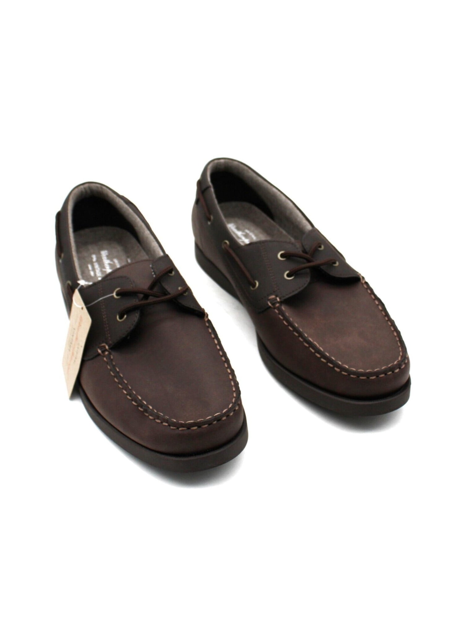 WEATHERPROOF VINTAGE Mens Brown Cushioned Benny Round Toe LaceUp Boat