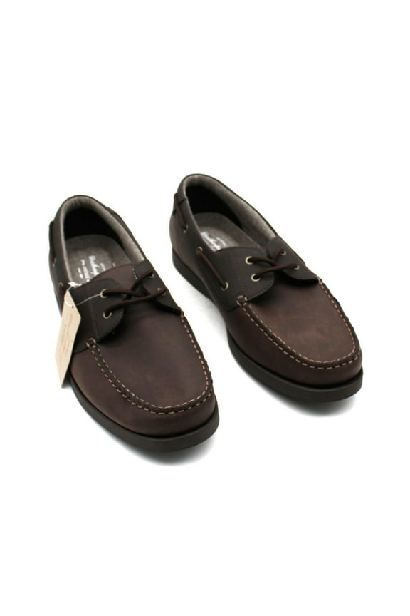 Mens Brown Cushioned Benny Round Toe Lace-Up Boat Shoes 9 M