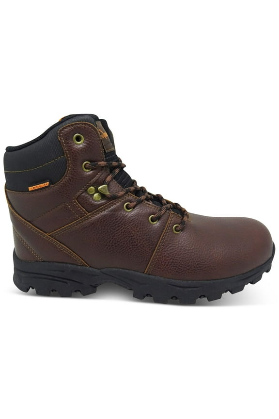 Mens Brown Mixed Media Padded Water Resistant Jeremiah Round Toe Lace-Up Hiking Boots 13 M