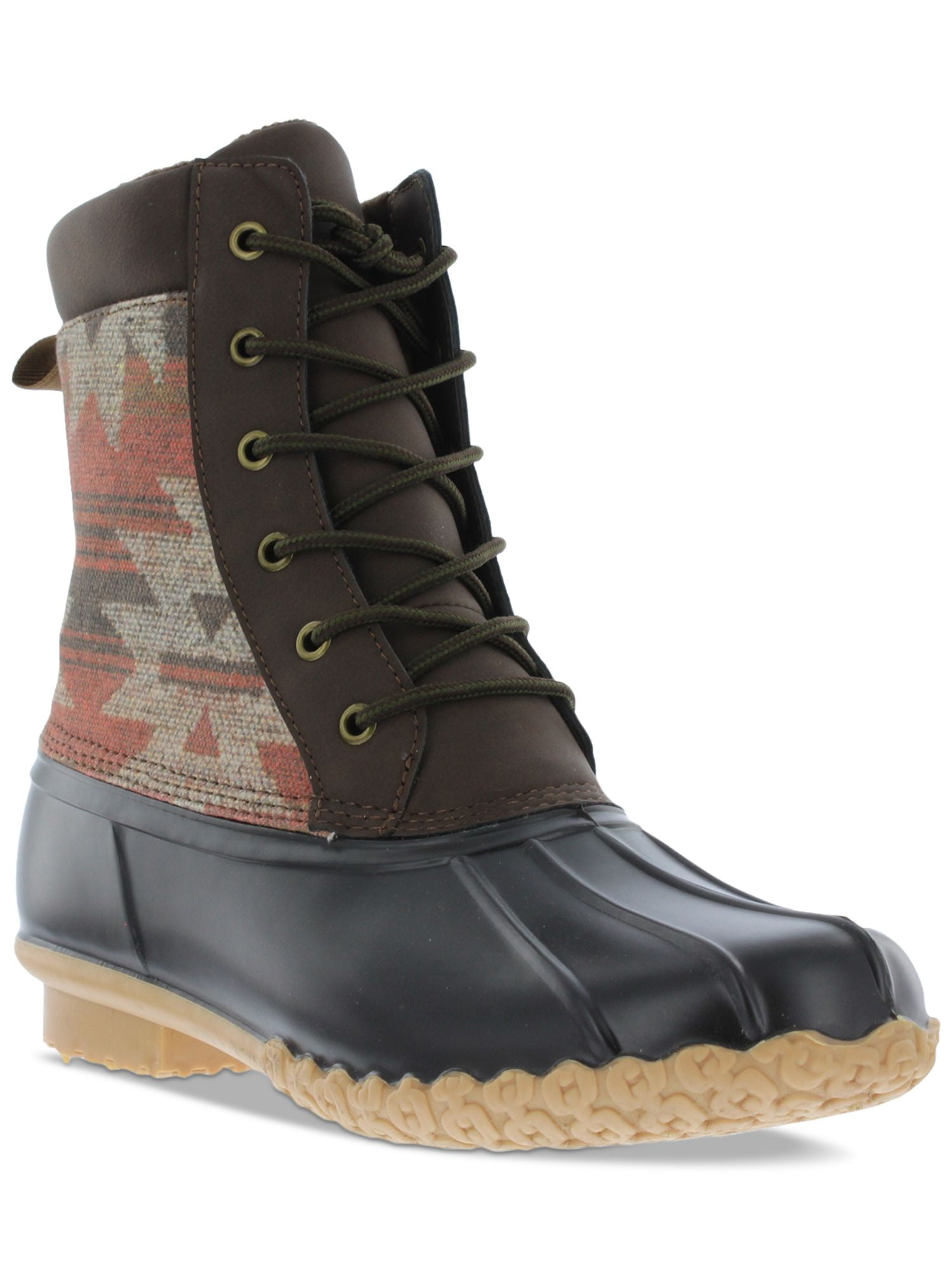 WEATHERPROOF VINTAGE Mens Brown Mixed Media Pull Tab At Heel Waterproof