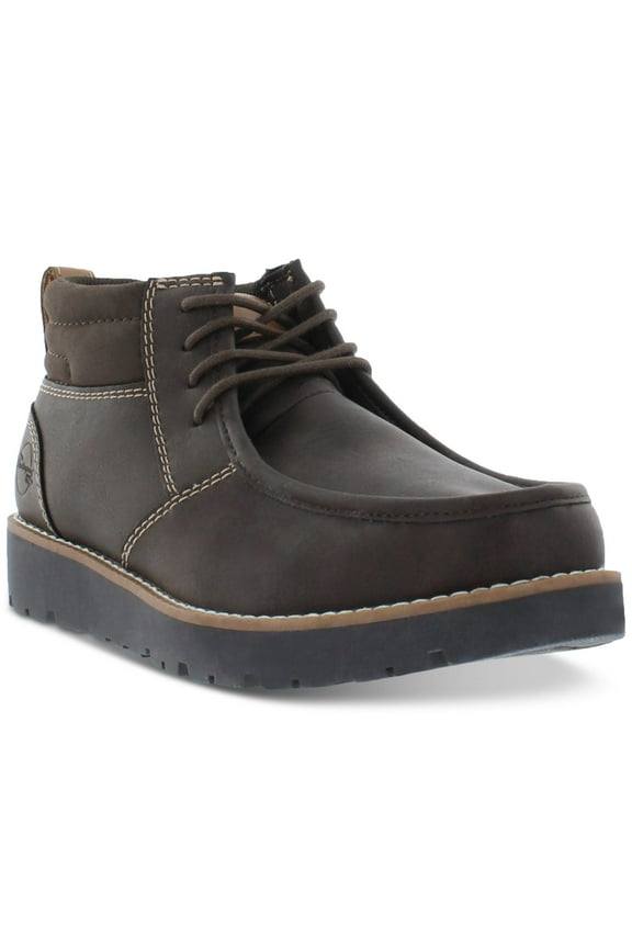 Mens Brown Pull Tab Padded Chester Round Toe Platform Lace-Up Chukka Boots 11 M