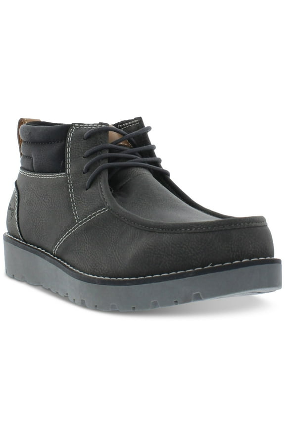 Mens Gray Pull Tab Padded Chester Round Toe Platform Lace-Up Chukka Boots 8 M