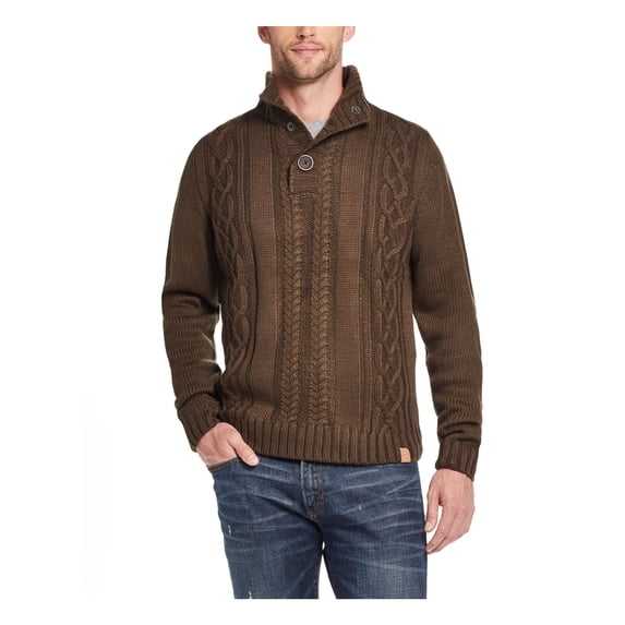 WEATHERPROOF VINTAGE Mens Green Printed Long Sleeve Shawl Collar Cardigan Sweater S