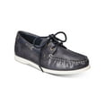 thumbnail image 1 of WEATHERPROOF VINTAGE Mens Navy Cushioned Benny Round Toe Lace-Up Boat Shoes 10 M, 1 of 7