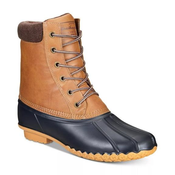 WEATHERPROOF VINTAGE Mens Navy Insulated Comfort Adam Round Toe Block Heel Lace-Up Duck Boots 8 M