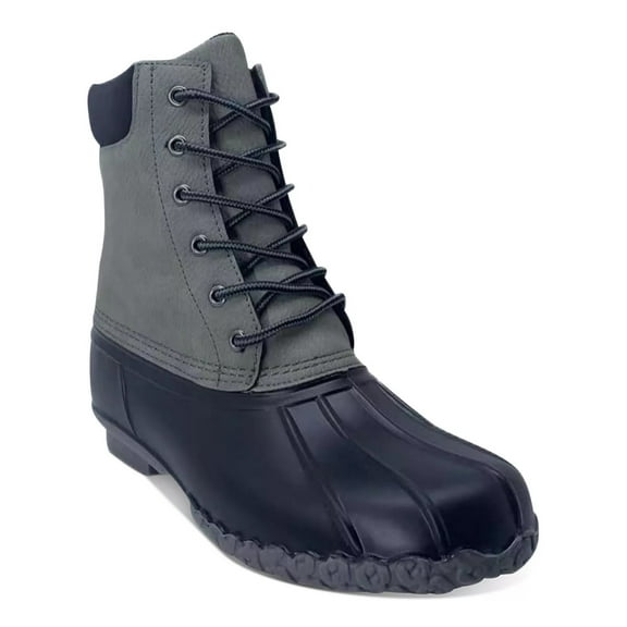 WEATHERPROOF VINTAGE Womens Gray Waterproof Adam Round Toe Lace-Up Duck Boots 8 M