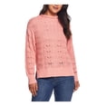 thumbnail image 1 of WEATHERPROOF VINTAGE Womens Pink Textured Ribbed Long Sleeve Funnel Neck Sweater M, 1 of 4