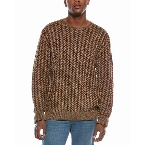 WEATHERPROOF VINTAGE mens  Braided Crewneck Sweater, s, Brown
