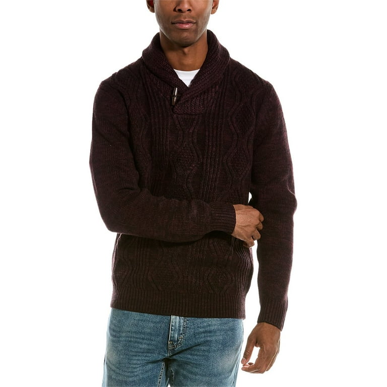 Fisherman shawl store collar sweater