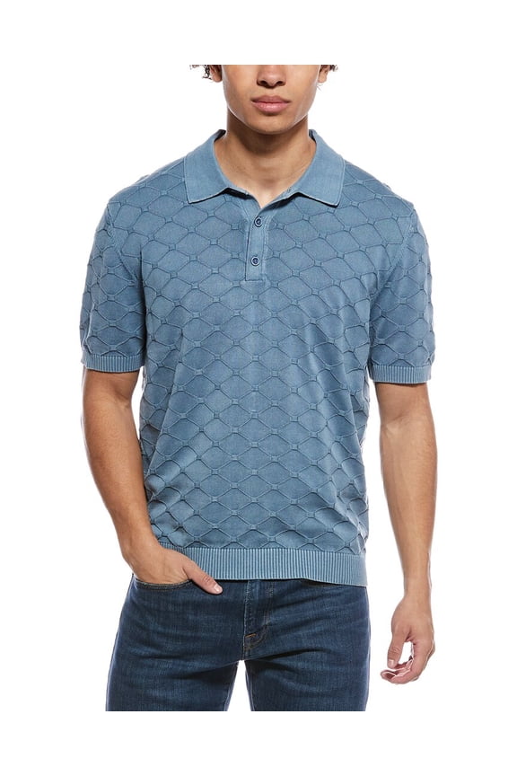 mens Diamond Sweater Polo Sweater, m, Blue