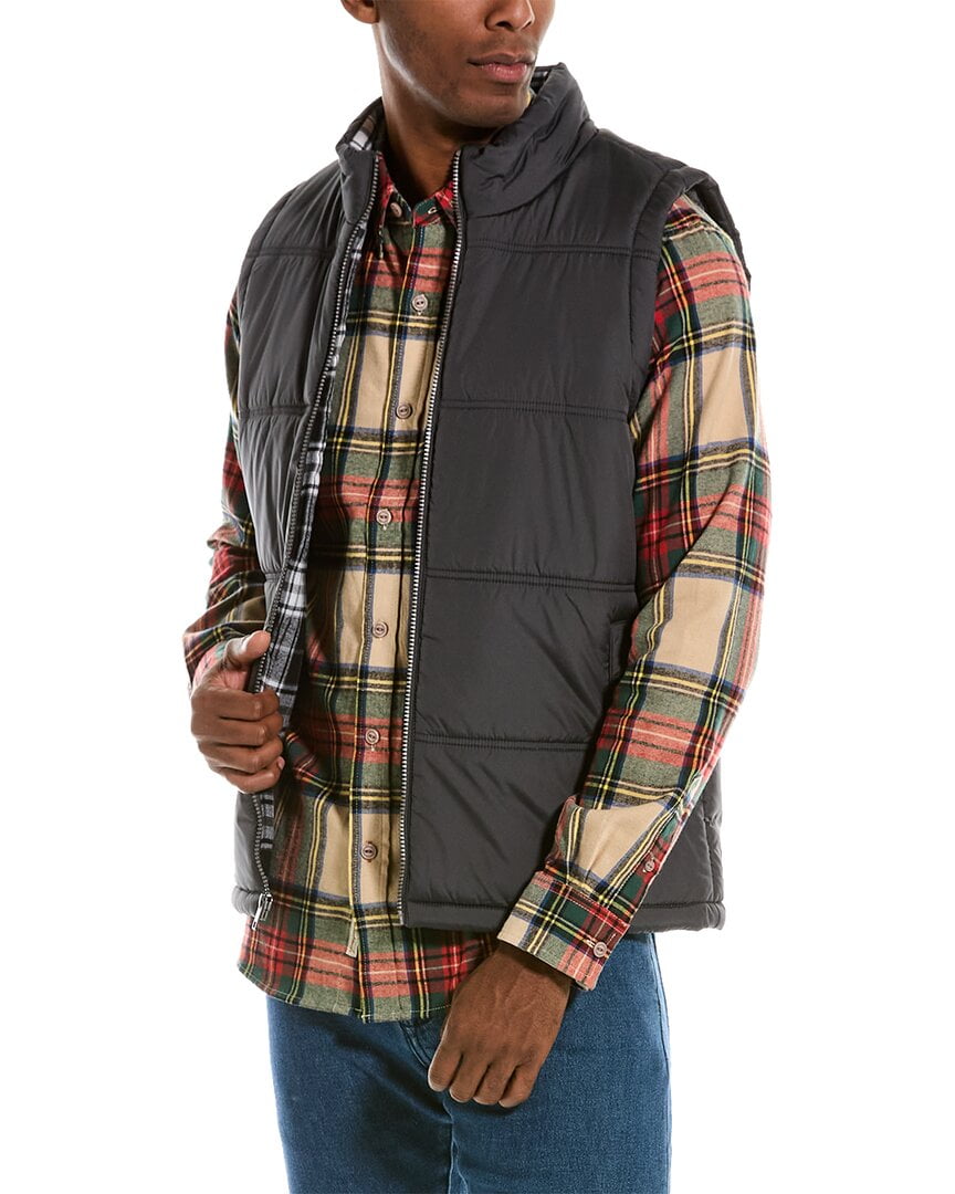 WEATHERPROOF VINTAGE mens Flannel Lined Puffer Vest, S