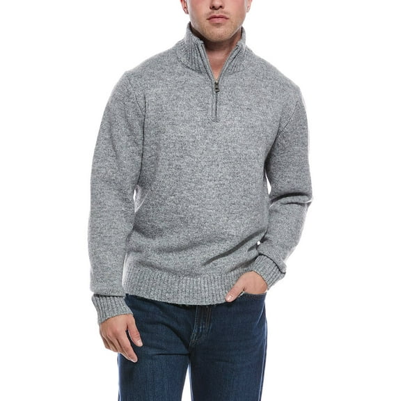 WEATHERPROOF VINTAGE mens  Fuzzy 1/4-Zip Mock Neck Sweater, m, Gray