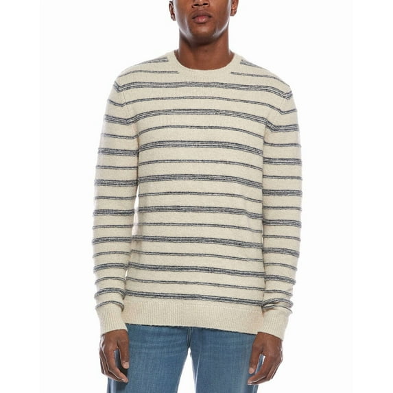 WEATHERPROOF VINTAGE mens  Fuzzy Striped Crewneck Sweater, m, Beige