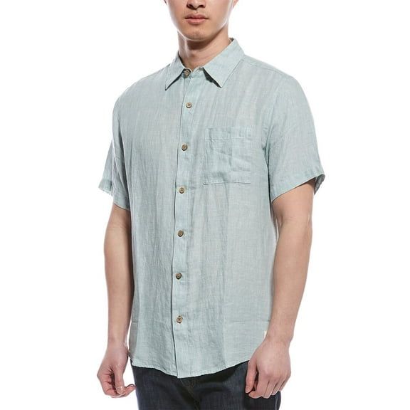 WEATHERPROOF VINTAGE mens  Linen Woven Shirt, m, Blue