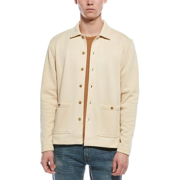 WEATHERPROOF VINTAGE mens  Pebble Fleece Overshirt, XL, Tan