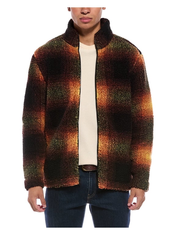 mens Printed Berber Fleece Full Zip Jacket, s