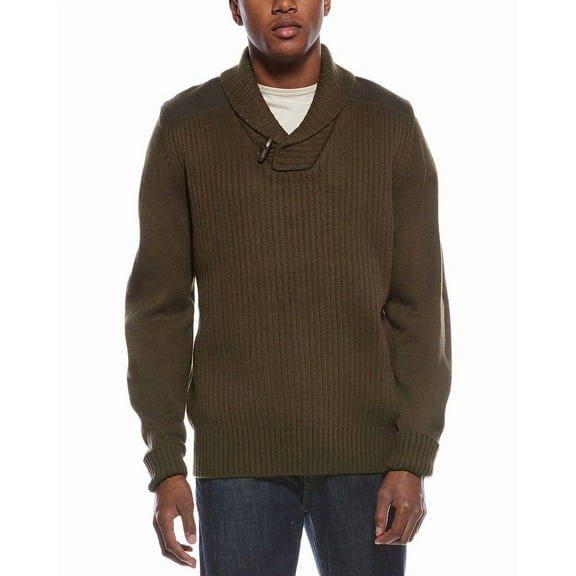 WEATHERPROOF VINTAGE mens  Shawl Collar Sweater, s, Green