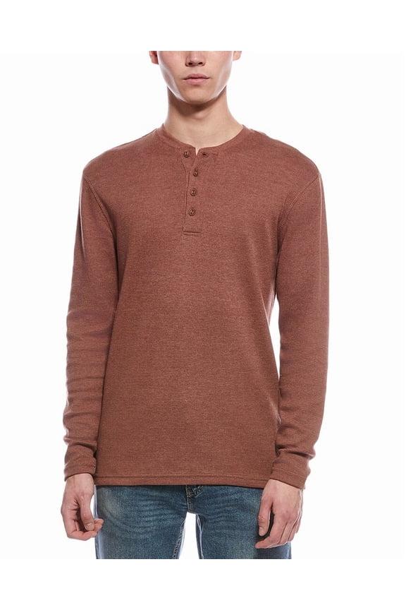 mens  Waffle Henley Shirt, l