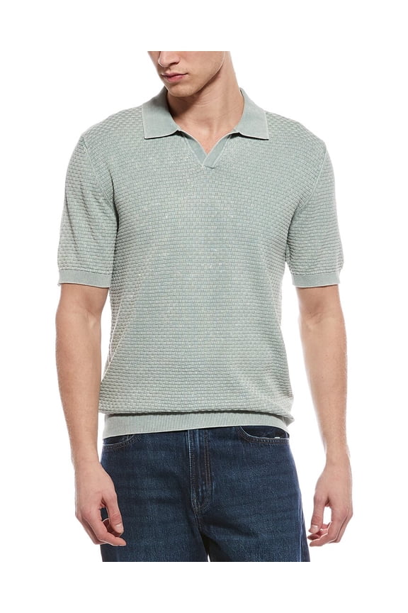 mens Weave Johnny Collar Sweater, XXL, Blue