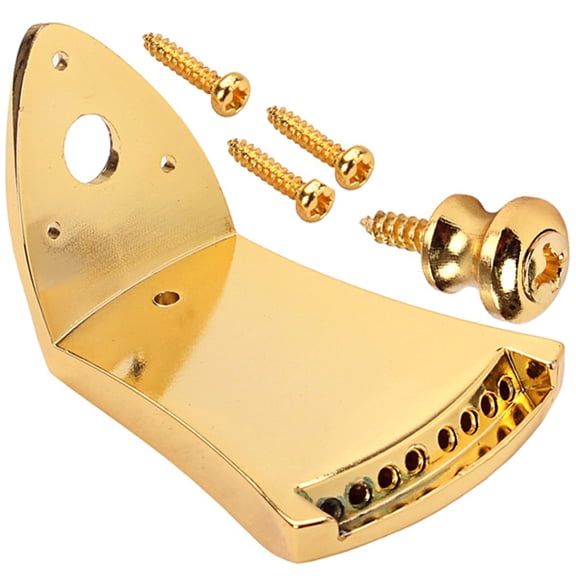 WEAVILUX 1Set Mandolin Tailpiece Bridge in Gold Zinc Alloy Enhancing Tone and Sustain for Mandolin