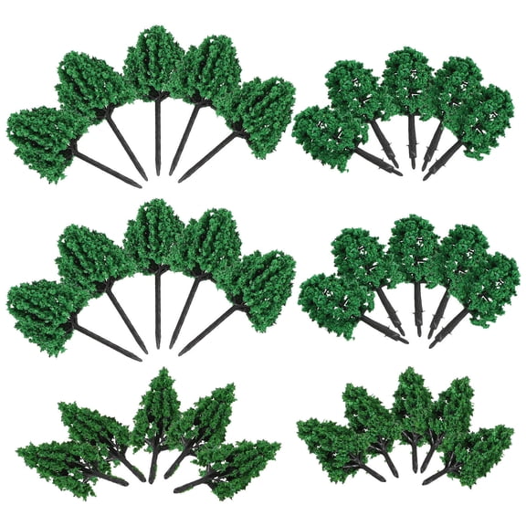 WEAVILUX Miniature Green Landscape Tree Set, Plastic Scenery Decorations for Home, Office, Model Building Accessories