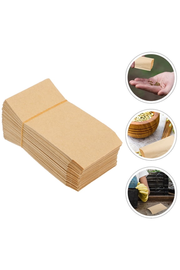 Kraft Paper Seed Bags Light Brown for Storage 100Pcs