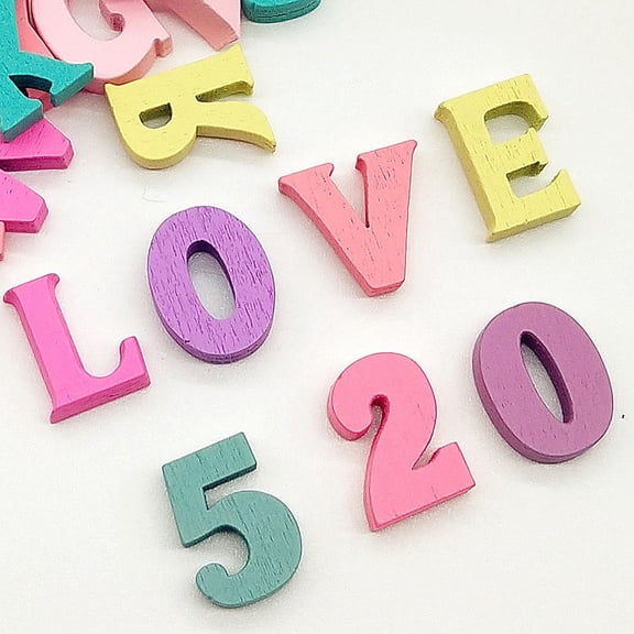 WEAVILUX wooden block numbers Assorted Color Decorative Craft Pieces 100 Count