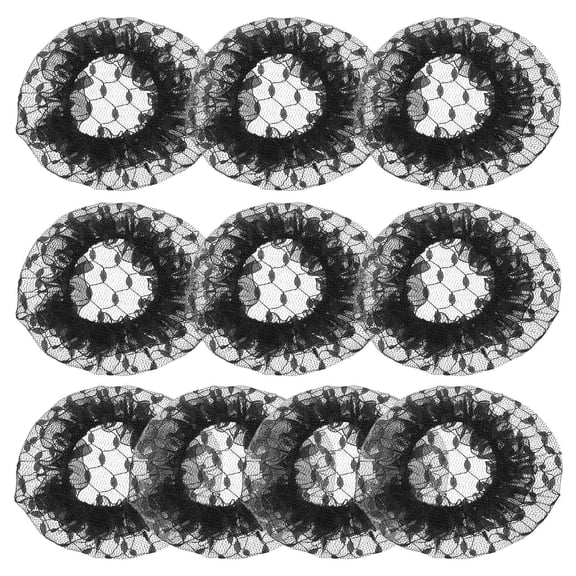WEAVILUX Set of 10 Beige Mesh Hair Nets for Ballet and Dance, Elastic Breathable Bun Holders, Comfortable Hair Accessories