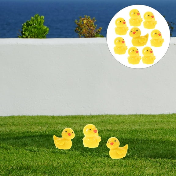 WEAVILUX 10Pcs Dollhouse Animals Mini Duck Figures for Childrens Room Decor