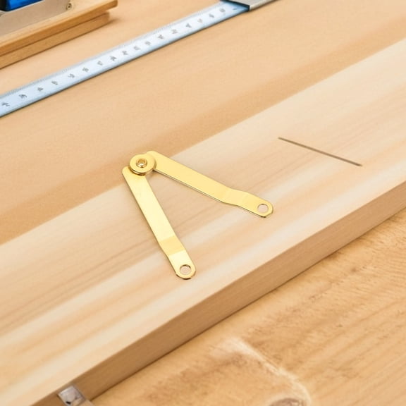 WEAVILUX 10Pcs Golden Box Lid Hinges Heavy Duty Metal Stay Hinges for Jewelry Case Chest Hardware