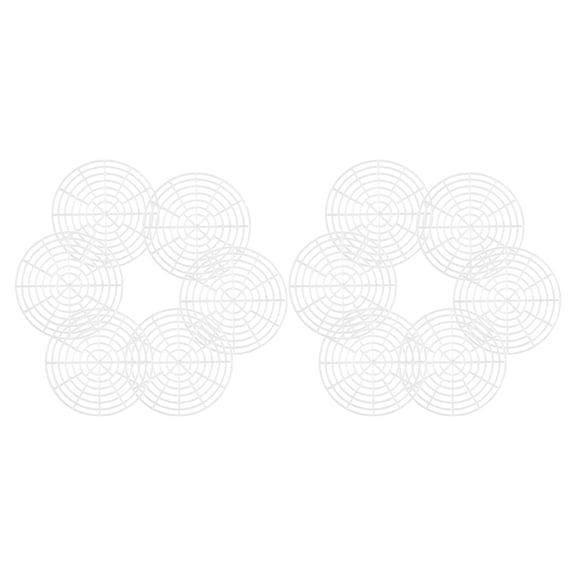 WEAVILUX 10Pcs Pickle Jar Press White Plastic Grid Design Fermenting Weight for Mason Jar