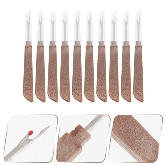 WEAVILUX 10-Piece Seam Set with Wooden Handles, Stainless Steel Blades, Plastic Storage Case for Sewing & Craft Projects