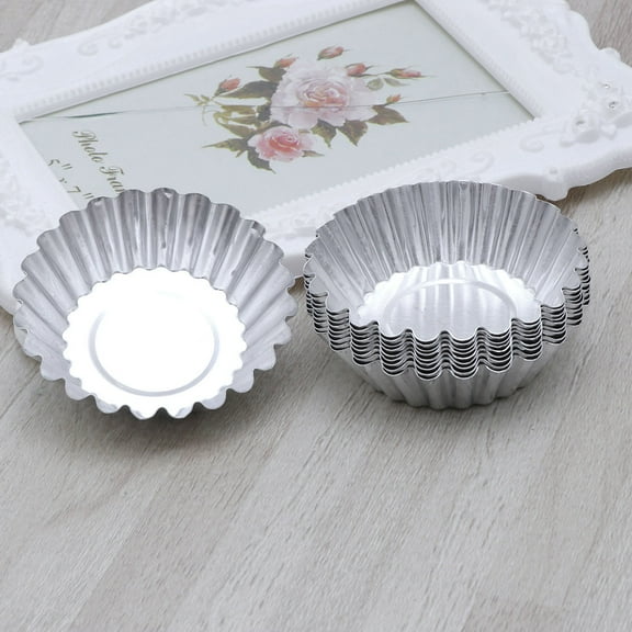 WEAVILUX Set of 10 Nonstick Aluminum Tartlet Pans for Mini Tarts, Pastries, and Baking Molds & Easy to Clean