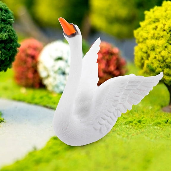 WEAVILUX 12-Pcs Set White Swan Statue for Indoor Use and Outdoor Use and Hobbyists 2.55X1.97X1.38 In