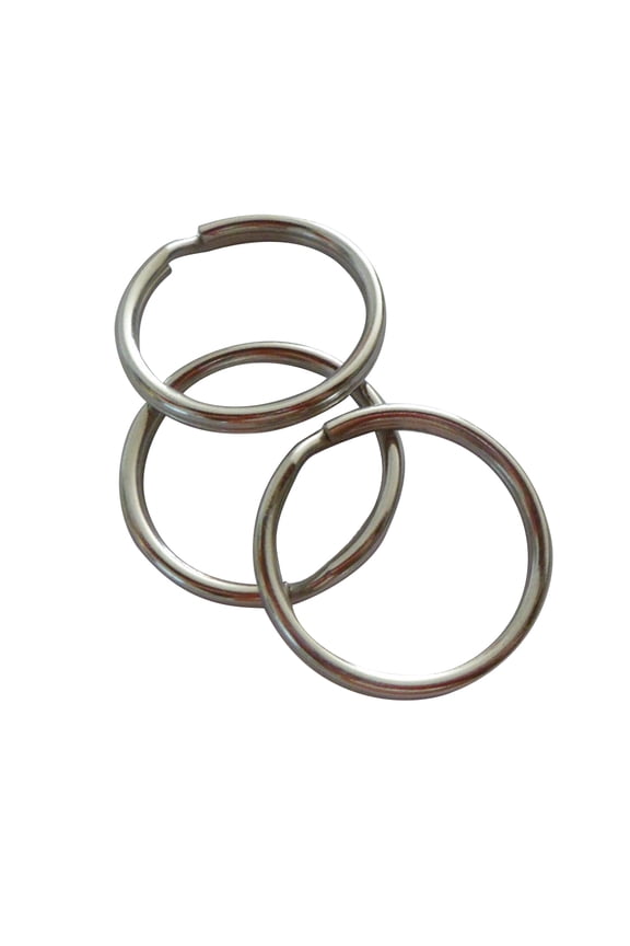 12-Pack Stainless Steel Keychain , Round Split Key , for Car, Door Keys & Accessories