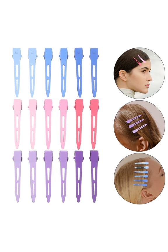18-Piece Non-Crease Metal Hair Clips for Styling, Assorted Gradient Colors, and Comfortable Hold