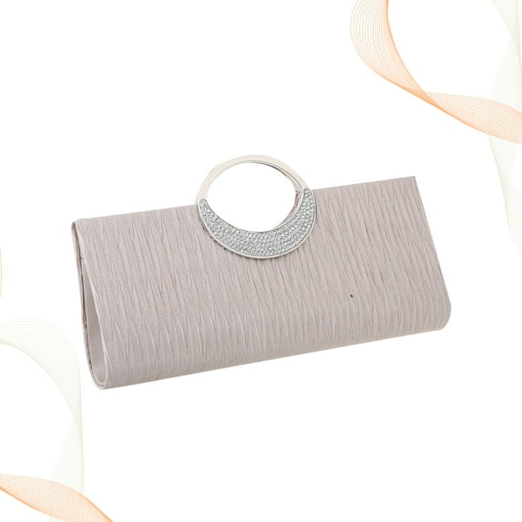 WEAVILUX 1Pcs Party Handbag for Women Evening Clutch Elegant Beige Magnetic Snap for Dinner