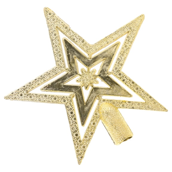 WEAVILUX Wire Star for Christmas Treetop Golden PVC 1Pack