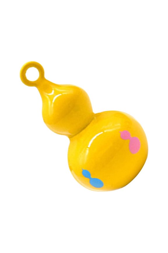 1Pack Iron Bell Pendant Keychains for Door and Window Pendants in Gourd Shape and Yellow Color
