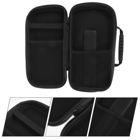 WEAVILUX Black EVA Mic Case with Mesh Pocket for Accessories and Easy Access, and Lightweight