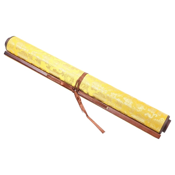 WEAVILUX Back to School Art Supplies Set with Yellow Silk Brocade Scroll, 1 Pack for Writing