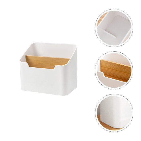 WEAVILUX Home Use Remote Control Storage Box White Plastic Multifunctional Organizer