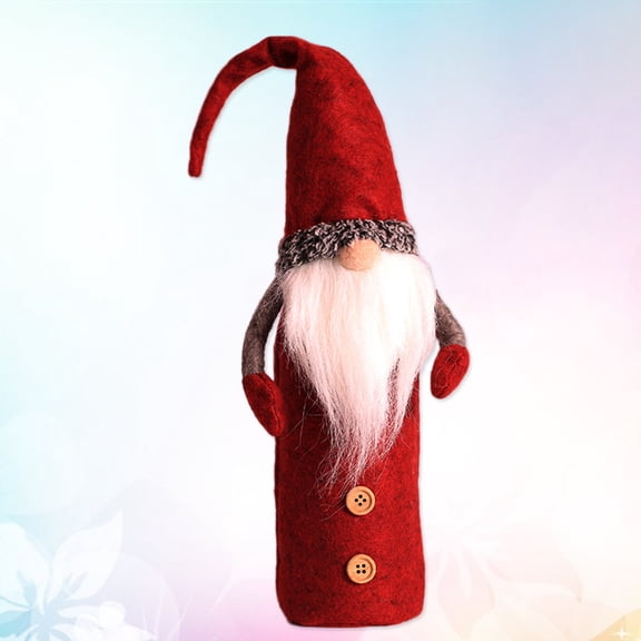 WEAVILUX 1Pack Wine Bottle Cover Red Cloth For Christmas Decoration Home Party Table Decorations 11.8x5.9x0.4in