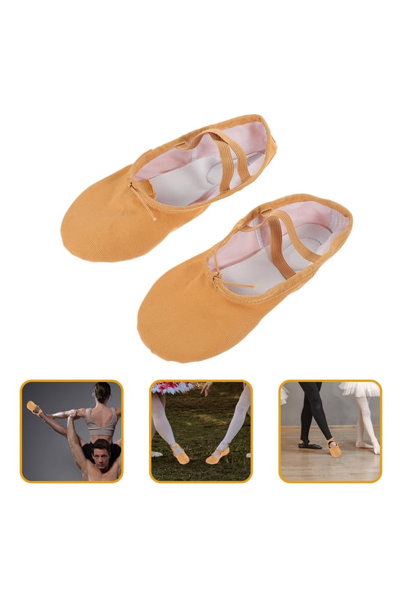 Ballet Shoes Light Brown with Anti- Sole for Yoga, Jazz, Dance Practice and Performance