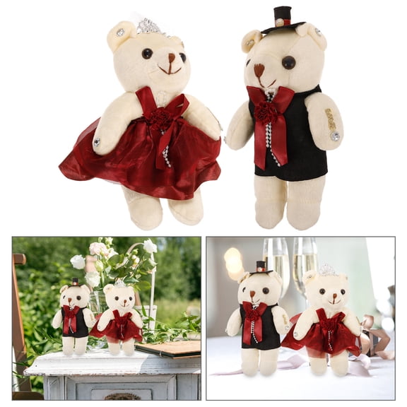WEAVILUX 1 Pair Bear Adornments for Bouquet Multi Plush for Birthday Parties Packaging