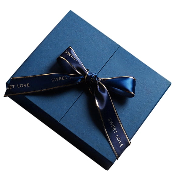 WEAVILUX 1Pack Paper Box Blue Elegant Wrapping for Present Box Retailers