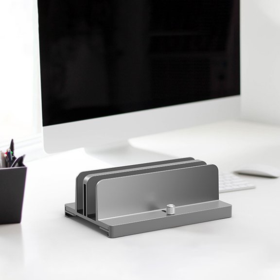 WEAVILUX Gray Notebook Mount Base, Stable Laptop Stand Support Desk Holder for Home Office and Study Room, 1 Piece
