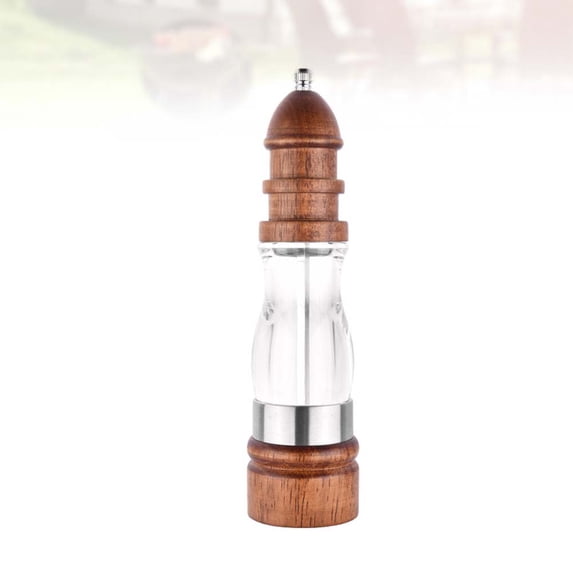 WEAVILUX 1Pc Brown Kitchen Gadget Manual Pepper Mill with Wear Resistant Ceramic Core