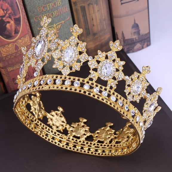 WEAVILUX White Bride Crown Elegant Wedding Decor with Great Workmanship