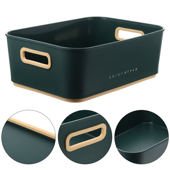 WEAVILUX Green Plastic Storage Basket Makeup Organizer for Bathroom Sundries and Small Items